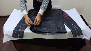 Unboxing of Red Strip Black Leather Jacket  Fjackets [upl. by Koblas]