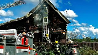 Fire destroys home in Caribou [upl. by Dwaine]