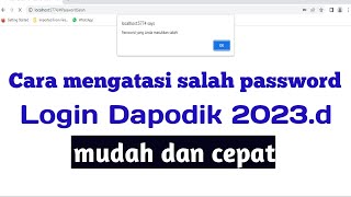 Cara mengatasi LupaSalah Password Login Dapodik 2023d [upl. by Acinej]