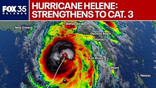 Hurricane Helene Strengthens to Cat 3 storm as it nears Florida [upl. by Ttenrag]