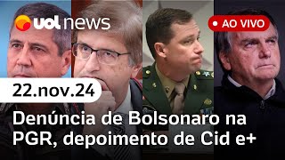 Bolsonaro indiciado PGR só deve apresentar denúncia em 2025 depoimento de Mauro Cid e   UOL News [upl. by Gnus]