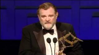 Brendan Gleeson accepts Domhnall Gleesons Rising Star Award  IFTA 2011 [upl. by Dnalon361]