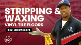 Stripping amp Waxing Vinyl Tile Floors Using a Stripping Brush [upl. by Behre]