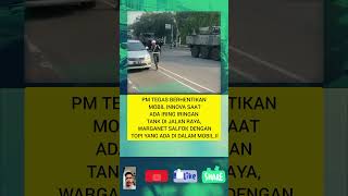 Polisi militer tegas berhentikan mobil saat ada iring iringan tank pmtni masukberandashortvideo [upl. by Odranreb]