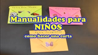 Manualidades para Niños Faciles sobres de papel para el Dia de la Madre o del Padre [upl. by Stokes]