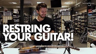 Strings Direct TV  How To Restring Your Guitar  No Slippage No Issues [upl. by Icnan]