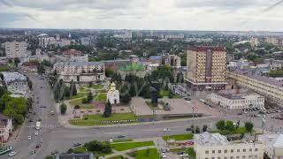 Ivanovo Russia Flight over the city center Revolution square Aerial View [upl. by Hgalehs722]