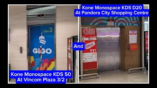 Kone Monospace KDS 50 at Vincom Plaza 32 and Kone Monospace KDS D20 at Pandora City Shopping Centre [upl. by Savart]