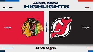 NHL Highlights  Blackhawks vs Devils  January 5 2024 [upl. by Ahpla920]