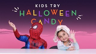 Kids Try Halloween Candy  Kids Try  HiHo Kids [upl. by Noisla]