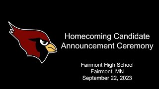 Fairmont High School Homecoming 23 Candidate Introductions [upl. by Zeitler]