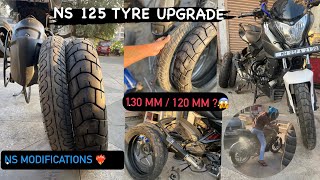 Ns 125 tyre upgrade❤️‍🔥 140 mm or130 mm size🤔Il big tyre 😍ns1 [upl. by Gilly]