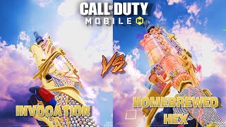 COD Mobile PP19 BIZON LEGENDARY SKIN COMPARISON INVOCATION VS HOMEBREWED HEX [upl. by Tallie857]