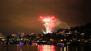 20130101 New Year Fireworks from Gas Works Park Seattlemp4 [upl. by Tsiuqram]