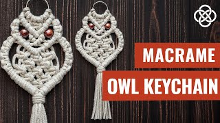 Macrame Owl Keychain  Macrame Animals  Macrame Owl Tutorial [upl. by Hayley100]