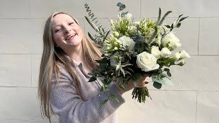 How To Make A Wedding Bouquet 💐 Neutral Theme Bridal Bouquet Tutorial [upl. by Llehcam883]