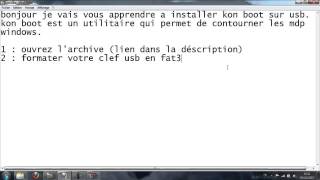 tuto kon boot usb craquer mot de passe windows [upl. by Etnwahs797]