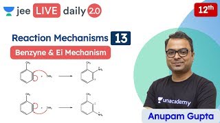 JEE Reaction Mechanisms L13  Benzyne amp Ei Mechanism  Unacademy JEE  JEE Chemistry  Anupam Gupta [upl. by Ahsenek524]