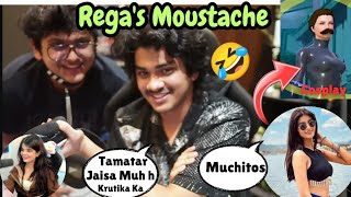 Regas New Moustache🤣 Trolled By Mortal Payal amp Krutika😂 regaltos mortal [upl. by Aitenev]