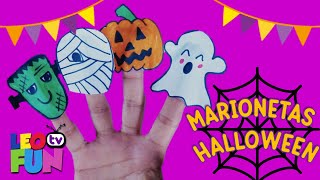 Comó hacer marionetas de papel para Halloween  LeoFunTv [upl. by Tezzil]