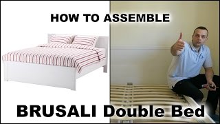 IKEA BRUSALI Bed frame white Luröy [upl. by Annaihs]