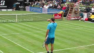 Federer vs Zverev  Stuttgart 2018  court level view [upl. by Bithia]