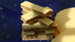 Homemade crispy wafer sheets filled with hazelnut cream [upl. by Rentsch]