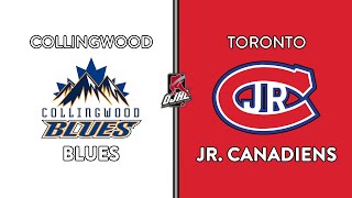 OJHL Highlights  Collingwood Blues VS Toronto Jr Canadiens  January 18 2024 [upl. by Hisbe]