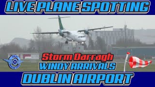 Storm Darragh  Extreme Winds  Dublin Airport LIVE Plane Spotting Ireland ✈️ 07122024 [upl. by Hajile]