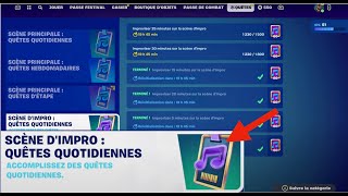 COMMENT ACCOMPLIR LES QUÊTES QUOTIDIENNES SCÈNE DIMPRO SUR FORTNITE FESTIVAL JAM STAGE [upl. by Ji293]