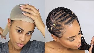 LEMONADE BRAIDS TUTORIAL  Natural Hair Wig Transformation ft Choc hair [upl. by Macilroy]