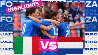 Highlights ItaliaPaesi Bassi 20  Femminile  Qualificazioni Women’s EURO 2025 [upl. by Anihsak]