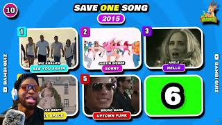 Tomtv reacts to SAVE 1 SONG PER YEAR 2000  2024 6 Songs Each Year  Music Quiz [upl. by Ingalls994]