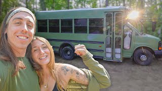 School Bus Conversion Tour Off Grid Tiny Home on Wheels [upl. by Navis]