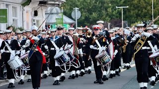 Dartmouth Regatta Opening Ceremony 2024 South West Area Sea Cadets Massed Band Beating Retreat [upl. by Emina]