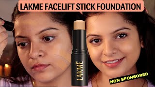 LAKME FACELIFT STICK FOUNDATION REVIEWNEW LAKME FOUNDATION LAKME FOUNDATION FOR BEGINNER [upl. by Jillane906]