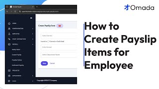 How to Create Payslip Items for Employee  Omada Payroll [upl. by Nyrak]