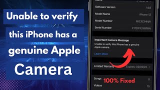 Unable to verify this iPhone has a genuine Apple Camera FixImportant Message iPhone121314Pro Max [upl. by Hwang]