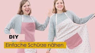 Einfache Schürze nähen  DIY Geschenk [upl. by Chelsey391]