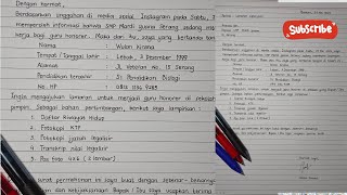 Contoh Surat Lamaran Kerja Guru Honorer SMP  Surat Lamaran Kerja Tulis Tangan yang Bagus amp Rapi [upl. by Naeloj]