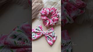 Rose Bow and scrunchies  bleedingscrunchies shortvideo smallbusiness bow scrunchies [upl. by Malynda]