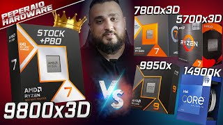 RYZEN 7 9800x3D benchmark vs R7 5700x3D R5 7600x3D R7 7800x3D R9 9950x e I9 14900K 1080p1440p [upl. by Nelav]