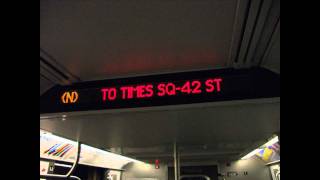 Various R160 N To Times Sq42 St Announcements [upl. by Anaig666]