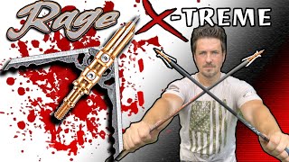 🩸Rage Xtreme🩸NC Crossbow Mechanical Broadheads Review and Demo Cut on Contact with 23” Blades [upl. by Enyr303]