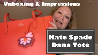 KATE SPADE TOTE  Unboxing amp Review  DANA TOTE [upl. by Eldnek]