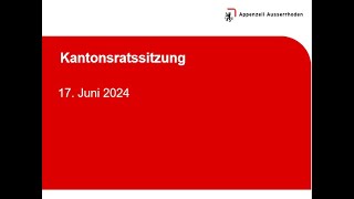 Kantonsratssitzung vom 17 Juni 2024 [upl. by Lebyram251]