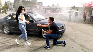 Best Marriage Proposal Ever Cerere in casatorie MMS PASCANI DANIEL amp CRISTINA  BURNOUT amp BIKES [upl. by Gilman783]