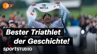 Jan Frodeno stellt spektakulären TriathlonWeltrekord auf  sportstudio [upl. by Oiciruam]