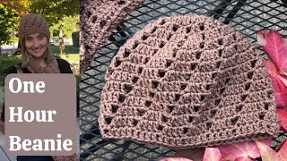 How to Crochet a Womens Swirl Beanie Hat One Size Adult Hat Crochet Video Tutorial [upl. by Tandi]