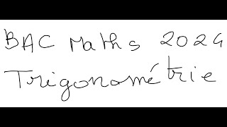 Corrigé de lexercice 4 Trigonométrie Maths BAC 2024 [upl. by Krawczyk452]